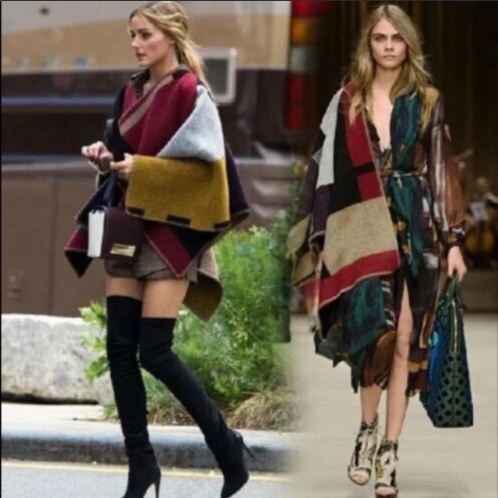 Runway color block cape
